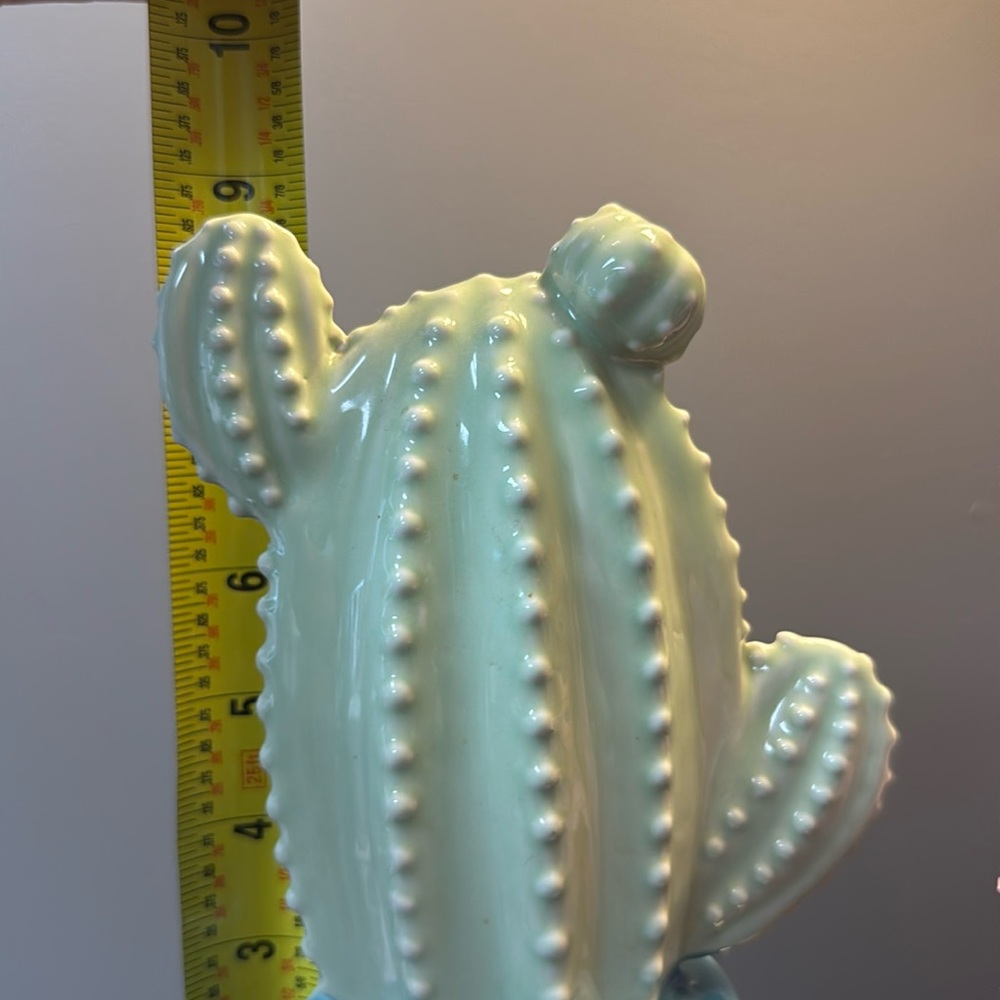 Mint Green Cactus Figurines in Blue Pots - Picture 2 of 3